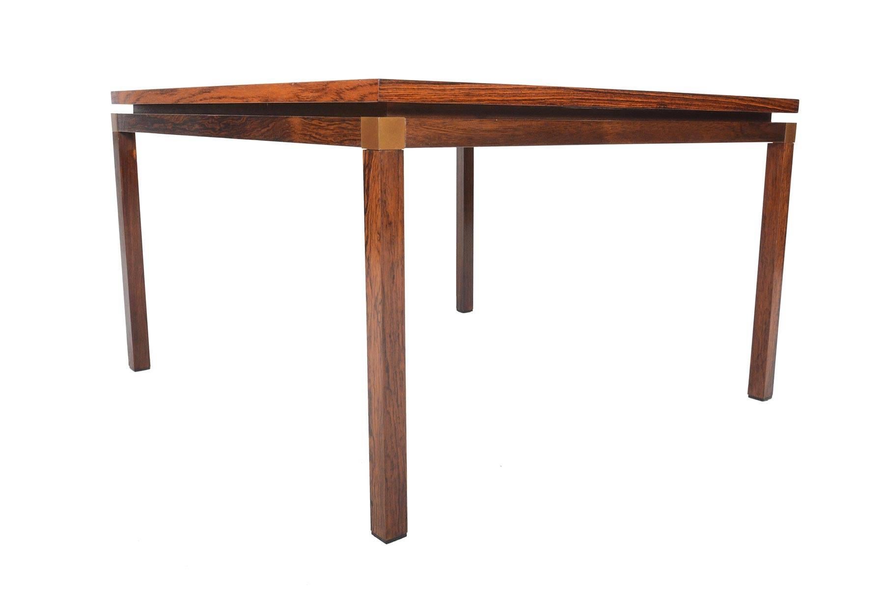 Danish Modern Rosewood and Copper Coffee Table 1