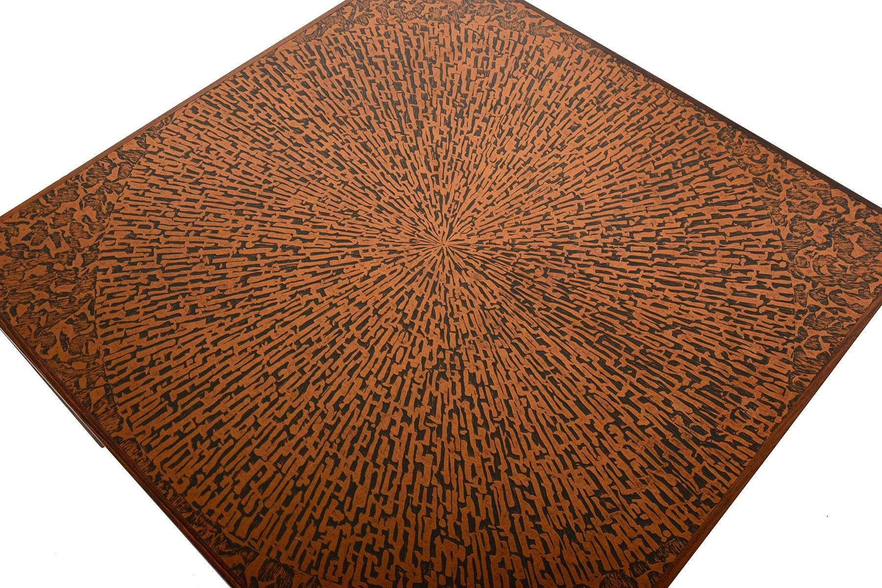 Danish Modern Rosewood and Copper Coffee Table 5