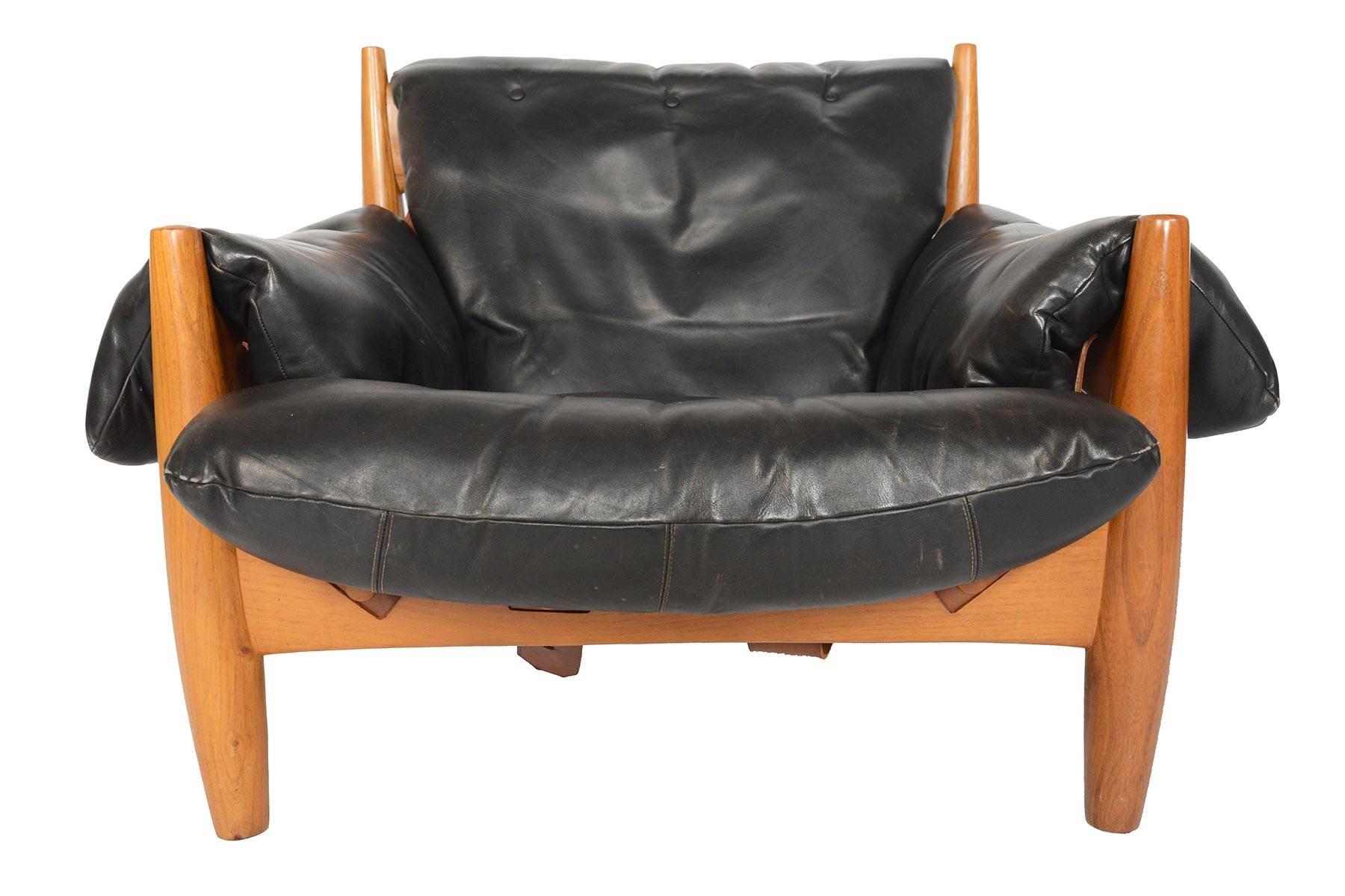 20th Century Sergio Rodriguez Sheriff Chair in Black Leather