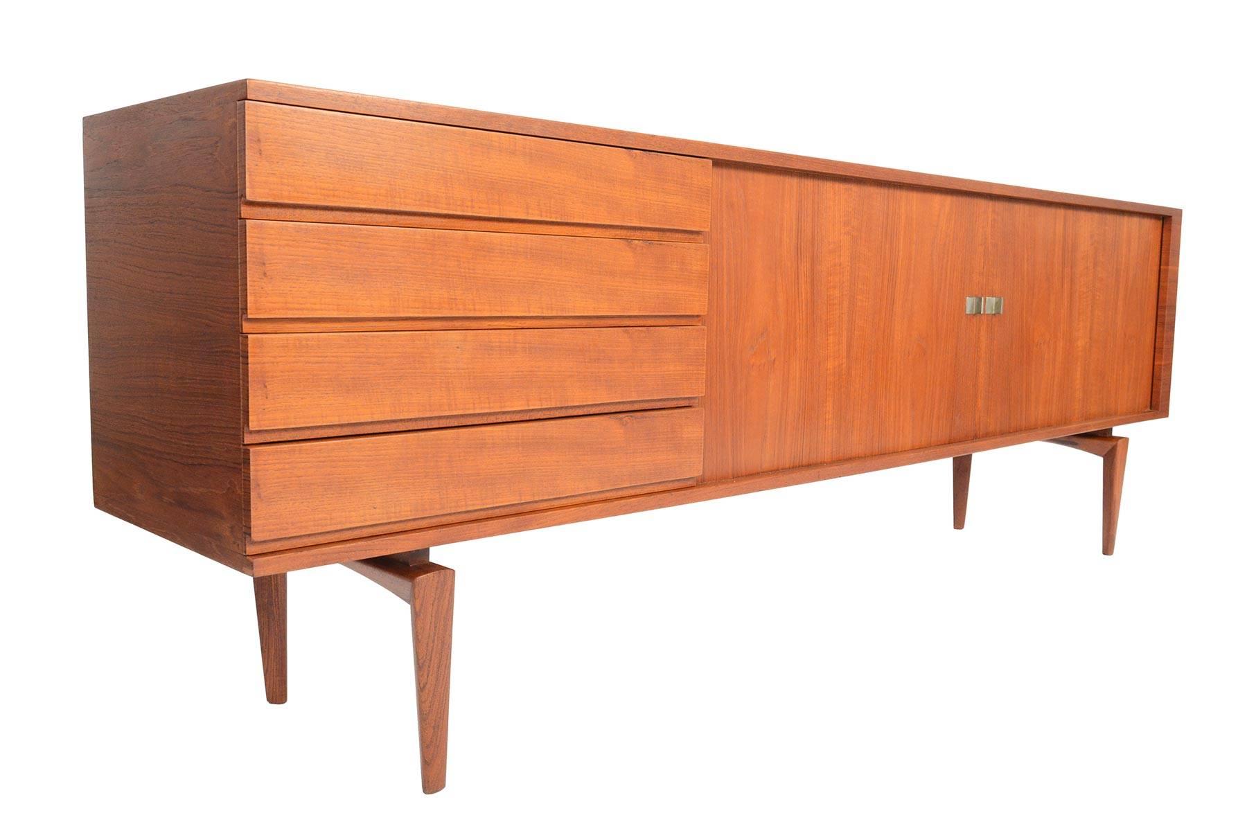 Large Refinished Teak Tambour Credenza by H.W. Klein for Bramin In Excellent Condition In Berkeley, CA