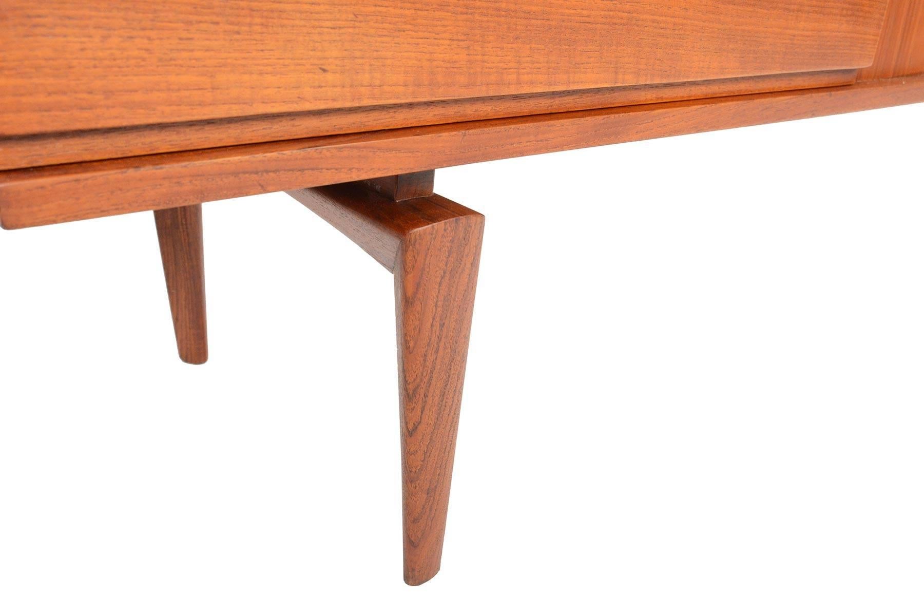 20th Century Large Refinished Teak Tambour Credenza by H.W. Klein for Bramin