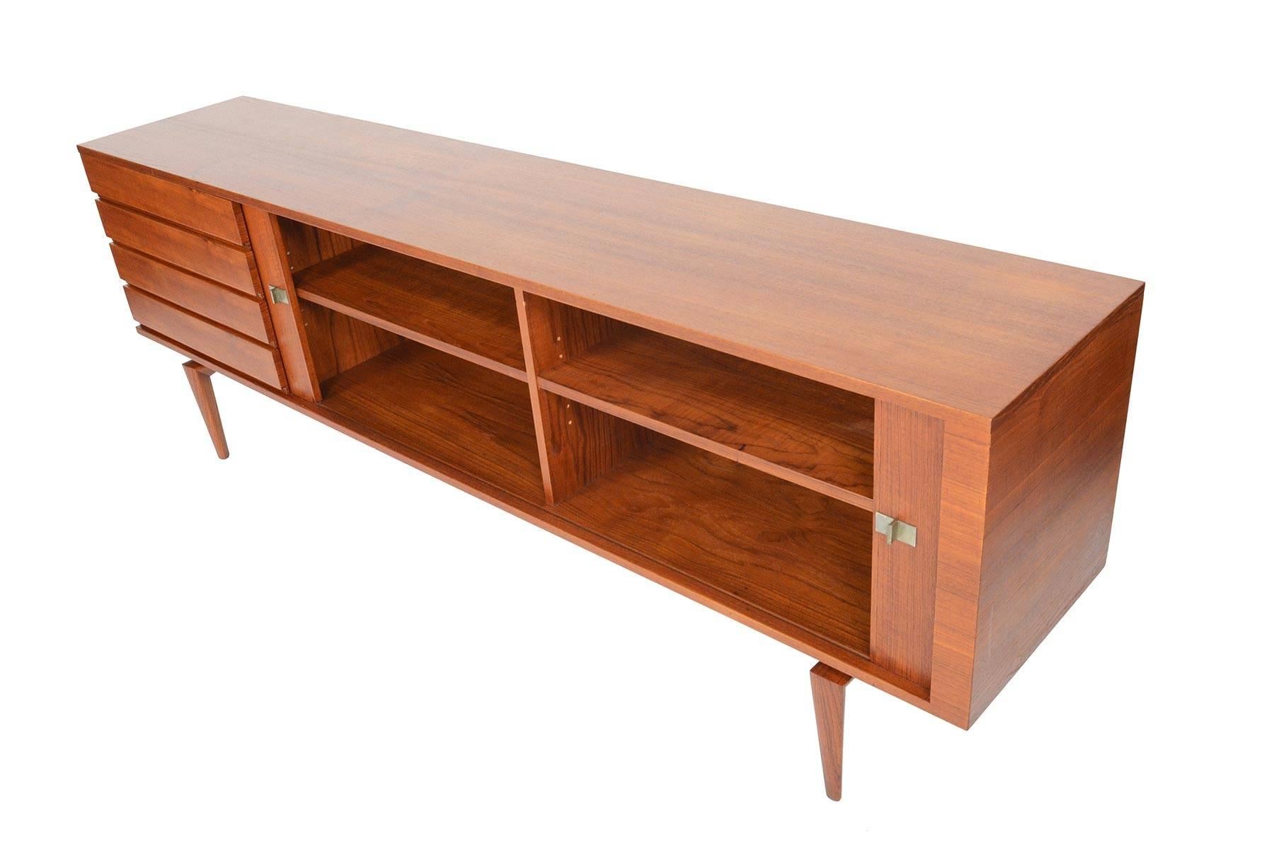 Large Refinished Teak Tambour Credenza by H.W. Klein for Bramin 2