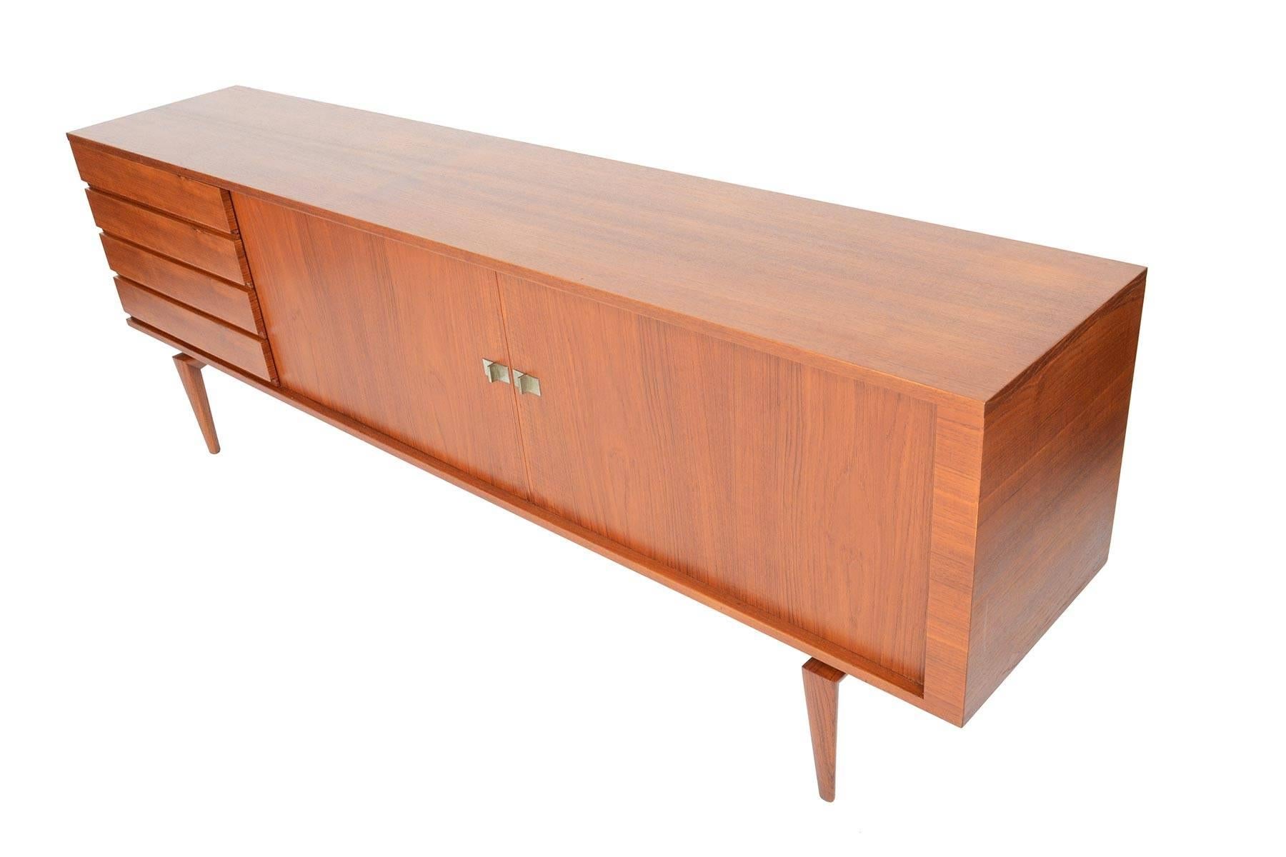 Large Refinished Teak Tambour Credenza by H.W. Klein for Bramin 3