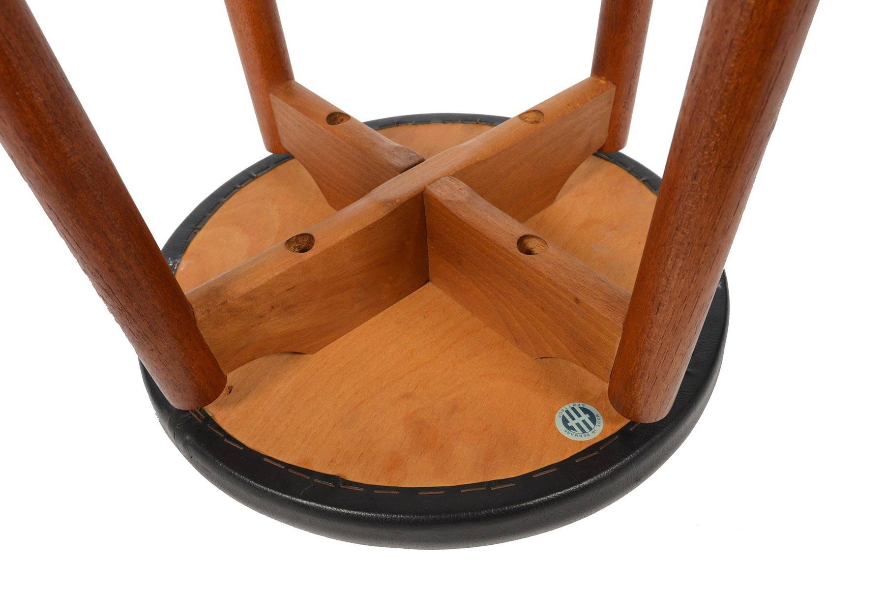 Scandinavian Modern Pair of Hugo Frandsen Teak Danish Midcentury Barstools