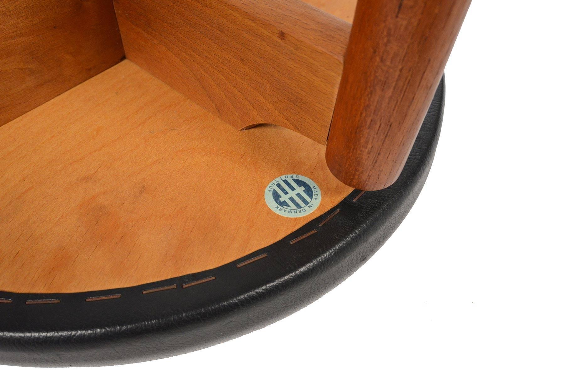 Pair of Hugo Frandsen Teak Danish Midcentury Barstools In Excellent Condition In Berkeley, CA