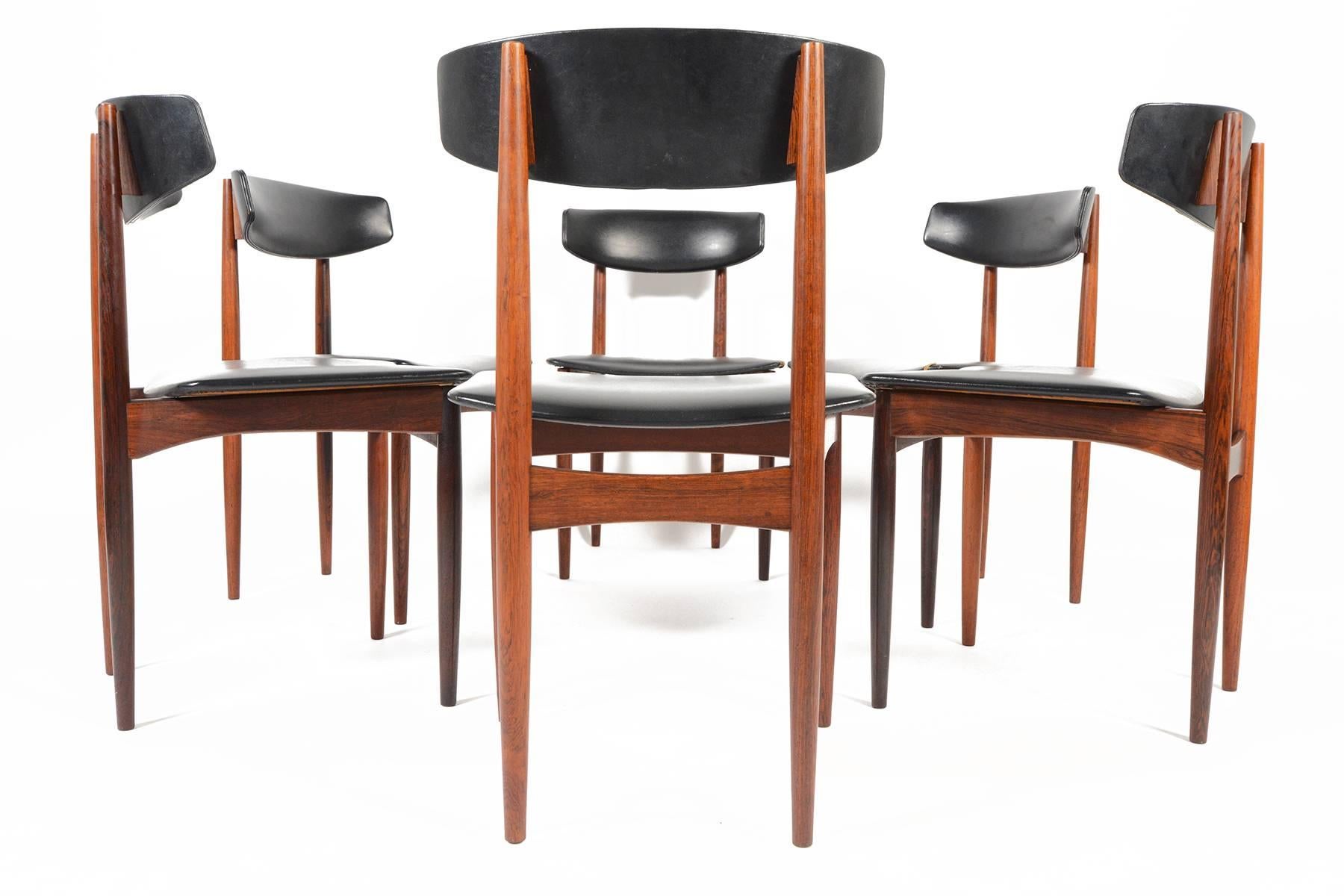 English Set of Six Kofod-Larsen Style Rosewood Dining Chairs