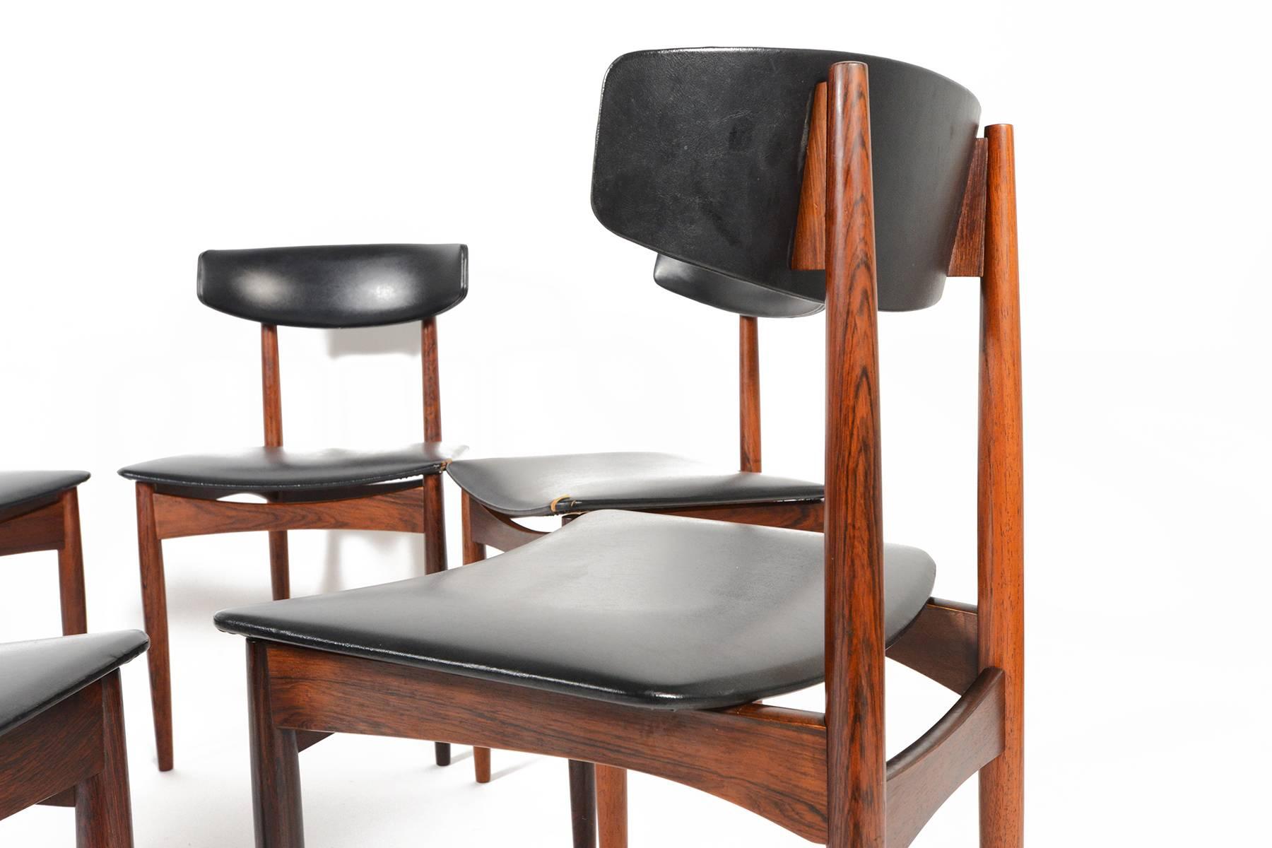 Mid-20th Century Set of Six Kofod-Larsen Style Rosewood Dining Chairs