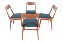 Set of Four Erik Christensen Boomerang Dining Chairs in Teak