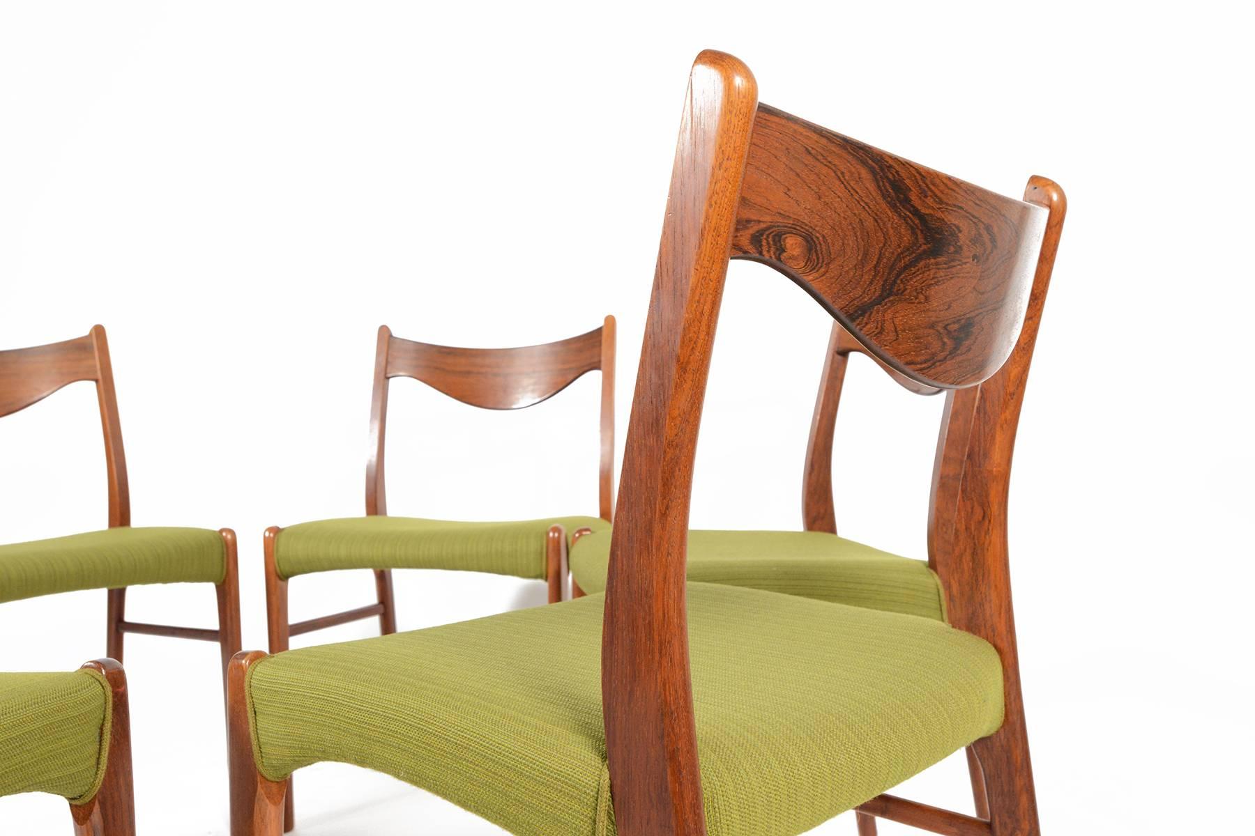 Danish Set of Six Arne Wahl Iverson Rosewood Dining Chairs 
