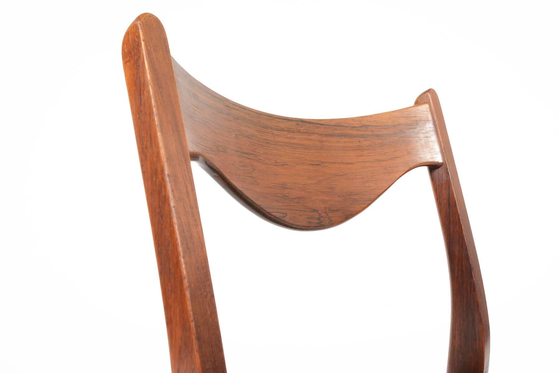 Mid-20th Century Set of Six Arne Wahl Iverson Rosewood Dining Chairs 