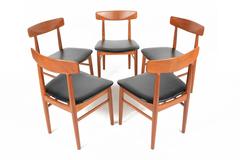 Set of Five Teak Dining Chairs by Dyrlund