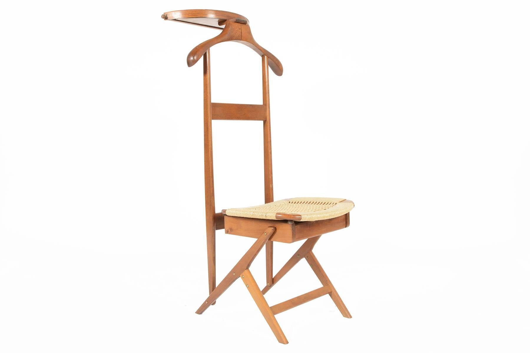 Mid-20th Century Midcentury Stained Beech Valet Chair