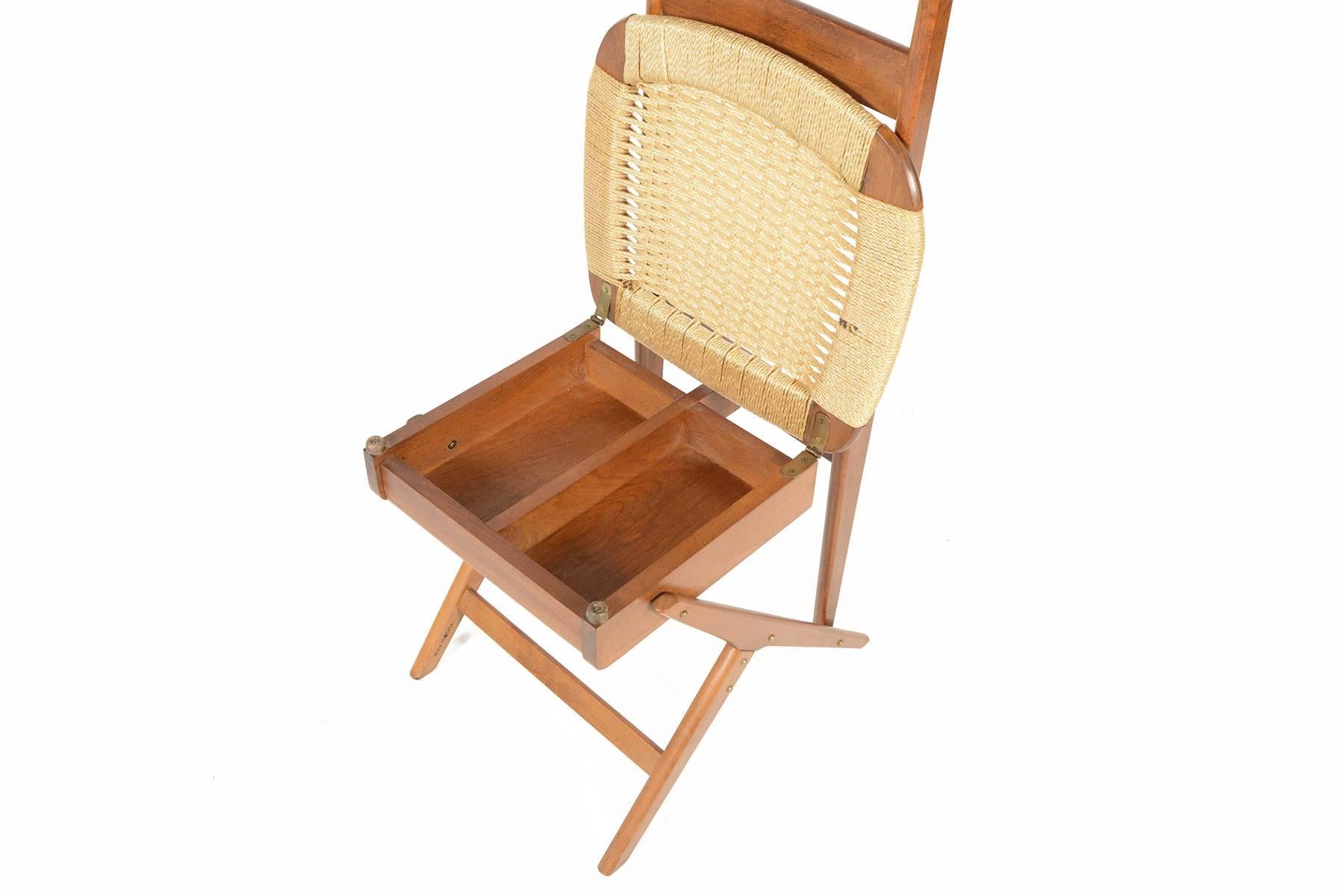 Midcentury Stained Beech Valet Chair 3