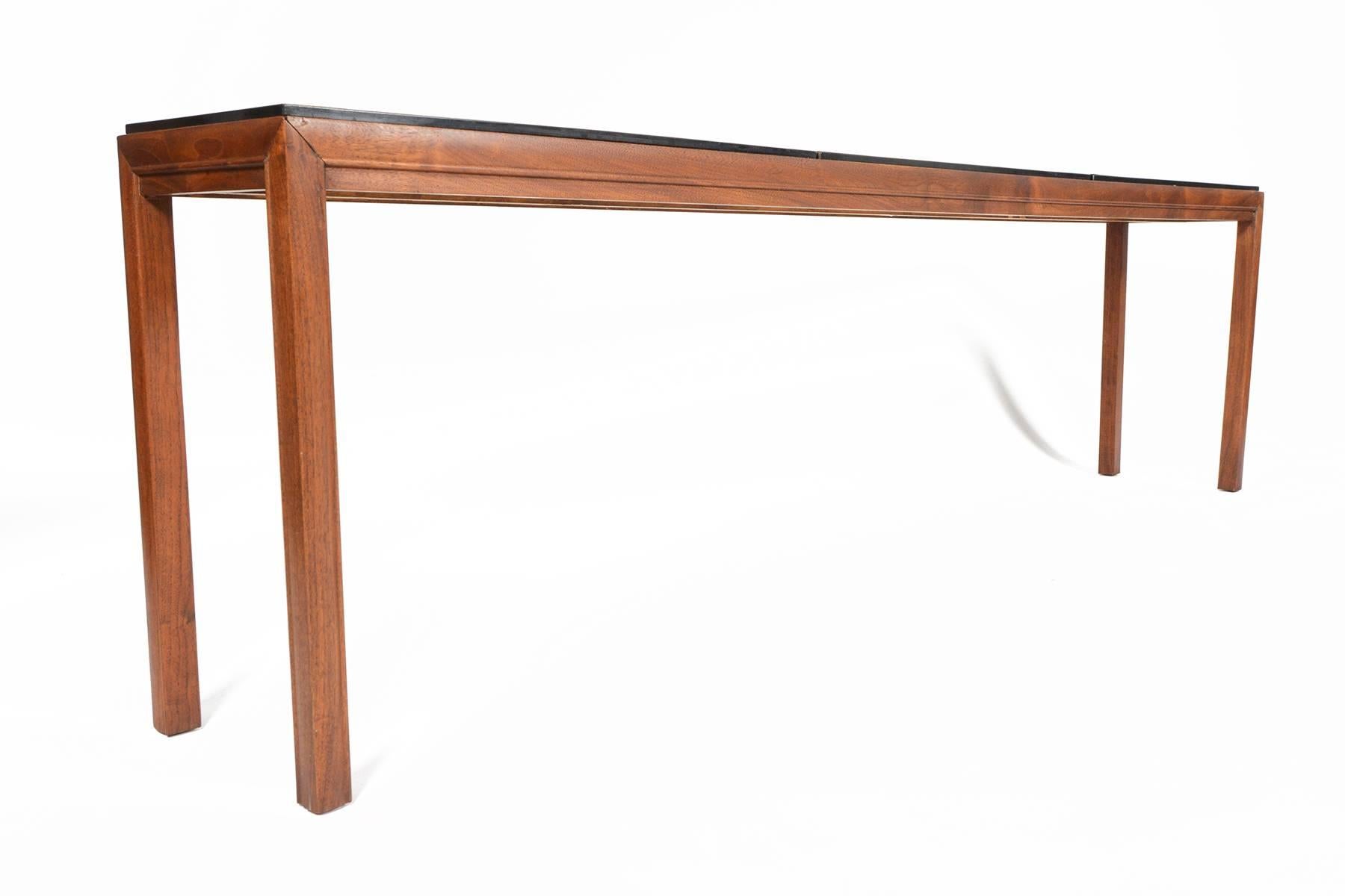 Mid-Century Modern Metropolitan Egyptian Relief Walnut Console Table