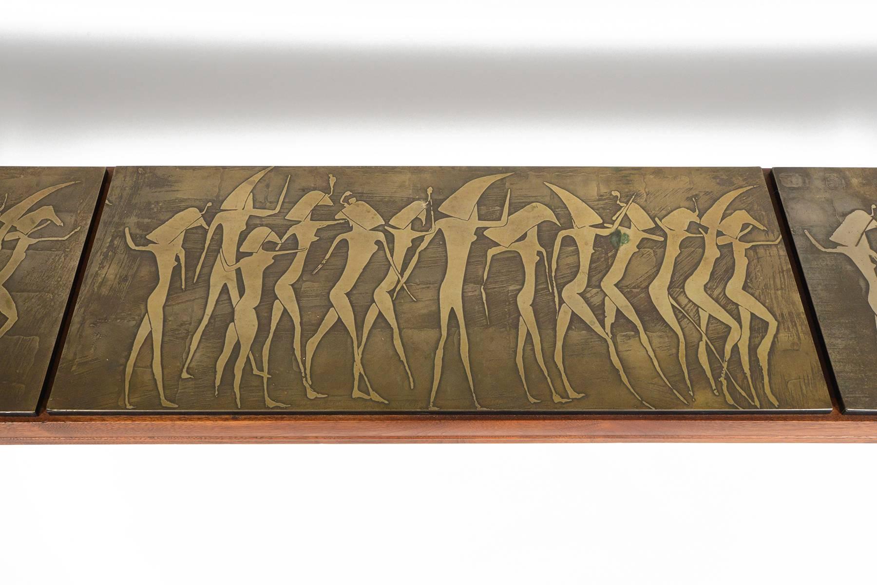 Metropolitan Egyptian Relief Walnut Console Table 2