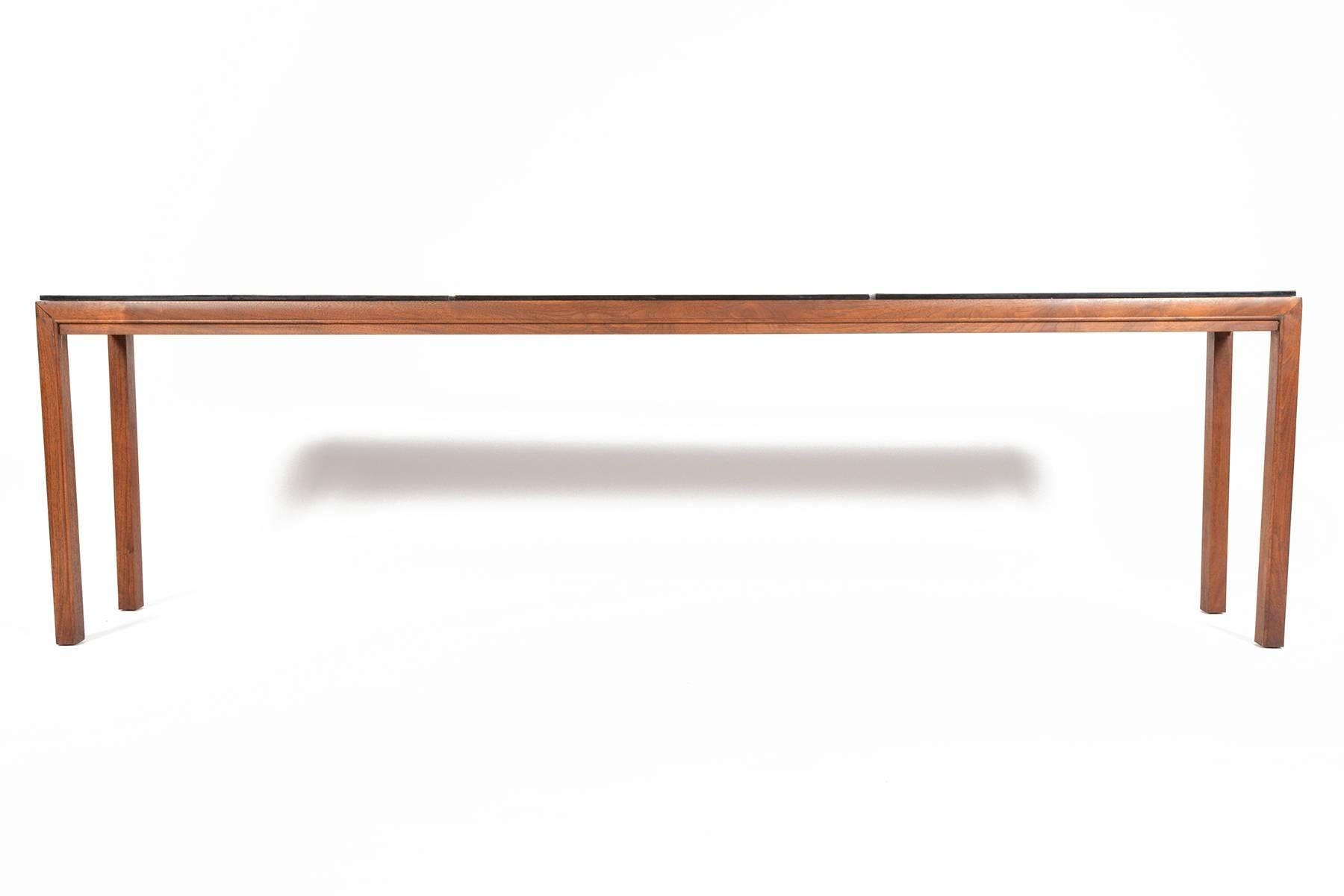 Mid-20th Century Metropolitan Egyptian Relief Walnut Console Table