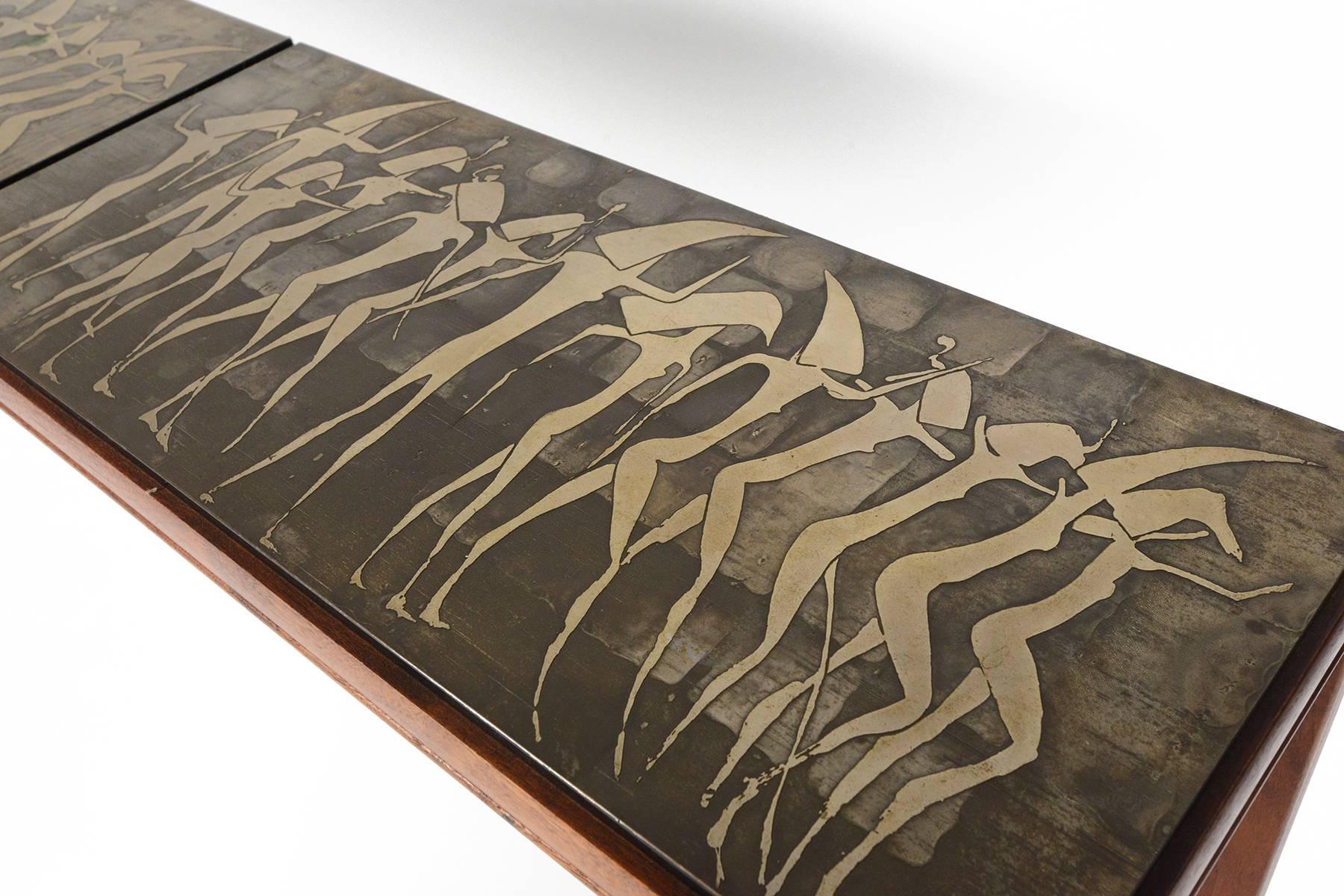 Metropolitan Egyptian Relief Walnut Console Table 3