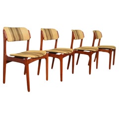 Set of four erik buch model 49 dining chairs in teak