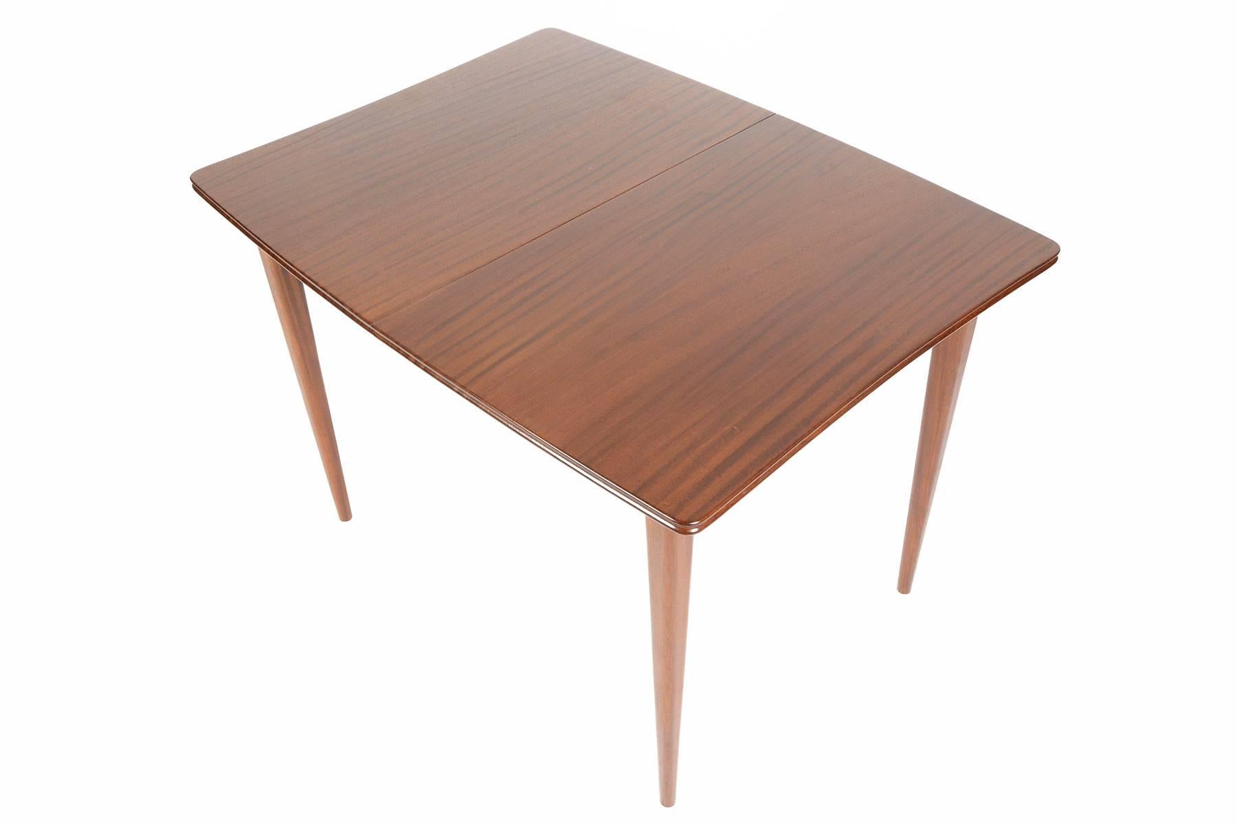 Solid Mahogany Butterfly Leaf Dining Table by Meredew In Excellent Condition In Berkeley, CA
