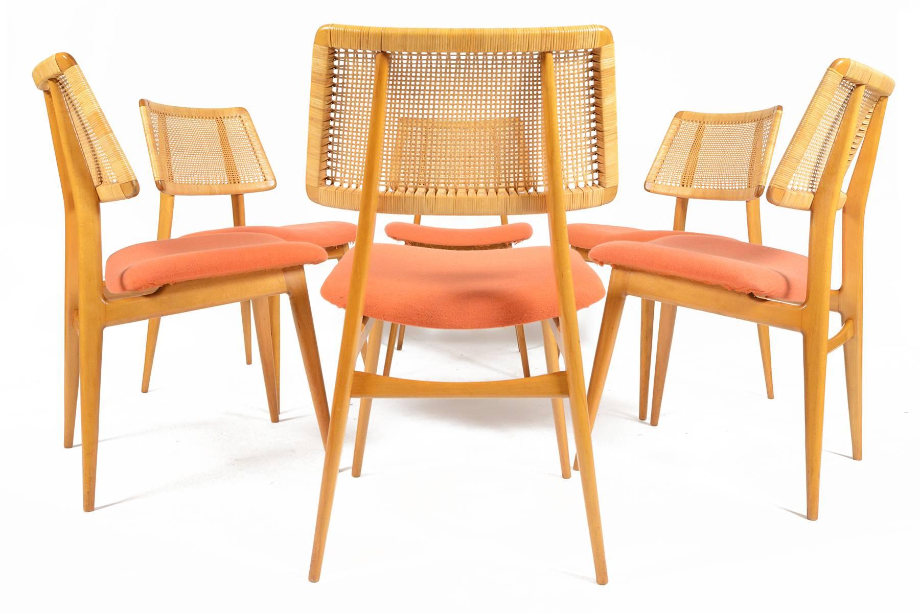 German Set of Six Caned Back Dining Chairs by Habeo 