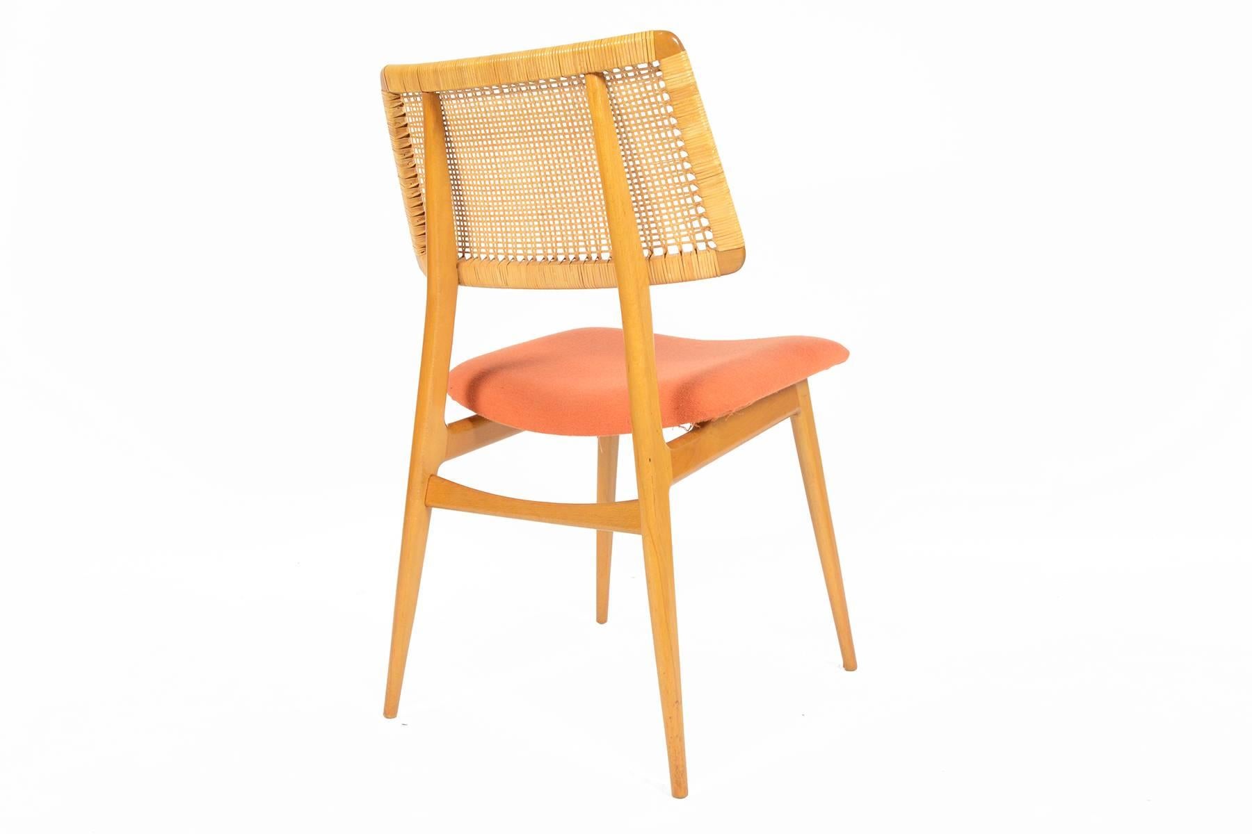 20th Century Set of Six Caned Back Dining Chairs by Habeo 