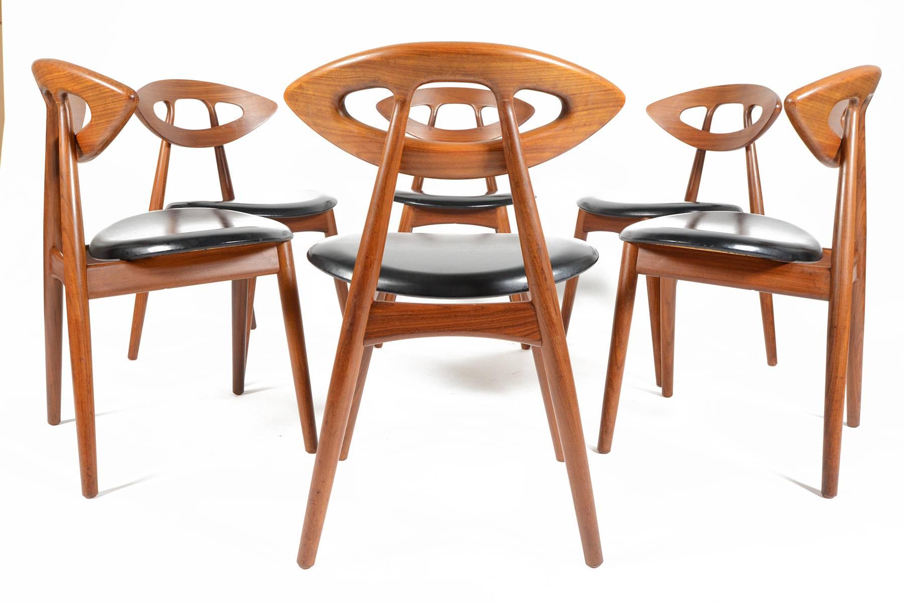 Danish Set of Six Ejvind A. Johansson Eye Dining Chairs