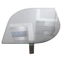 1970s Chrome + Glass Coffee Table