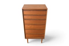 Narrow Teak + Rosewood Highboy Dresser