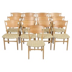 Set of Eight Helge Sibast Dining Chairs in Solid Oak