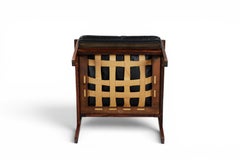 Illum Wikkelsø "Capella" Rosewood Armchair With Footstool, Black Leather