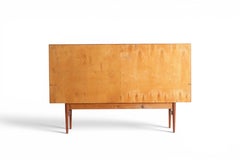 1960s Danish High Sideboard in Teak With Mirror Backed Bar