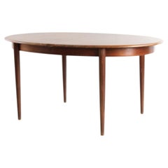 1960s Danish Oval Rosewood Dining Table With Two Extension Leaves