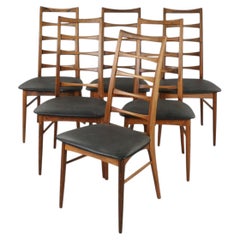 Set of Six Niels Koefoed "Lis" Ladderback Dining Chairs in Rosewood