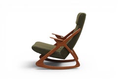Rare Danish Modern Atomic Highback Teak Rocking Chair
