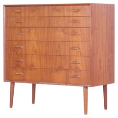 Johannes Sorth Orange Slice Six Drawer Highboy Dresser in Teak