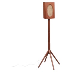 1950s Teak Floor Speaker on Tripod Base