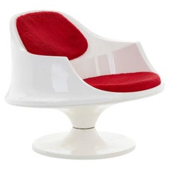 Space Age "Finetra Series" Lounge Chair in White Fiberglass