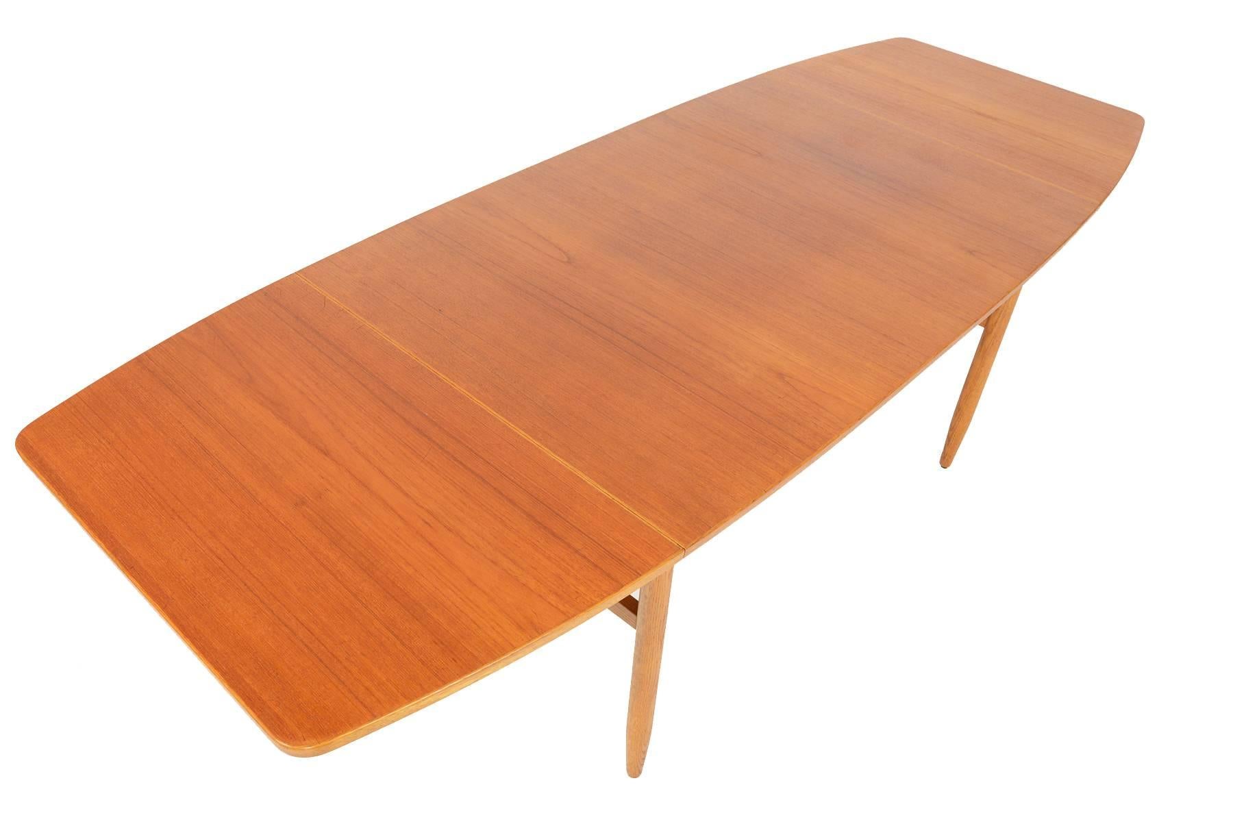 Teak and Oak Drop-Leaf Dining Table 1