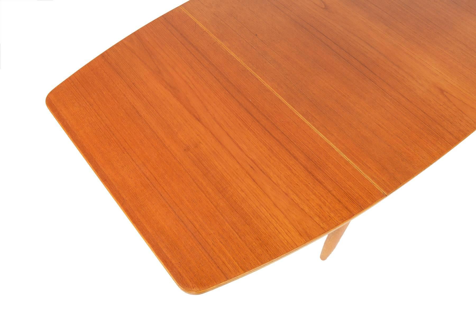 Teak and Oak Drop-Leaf Dining Table 2