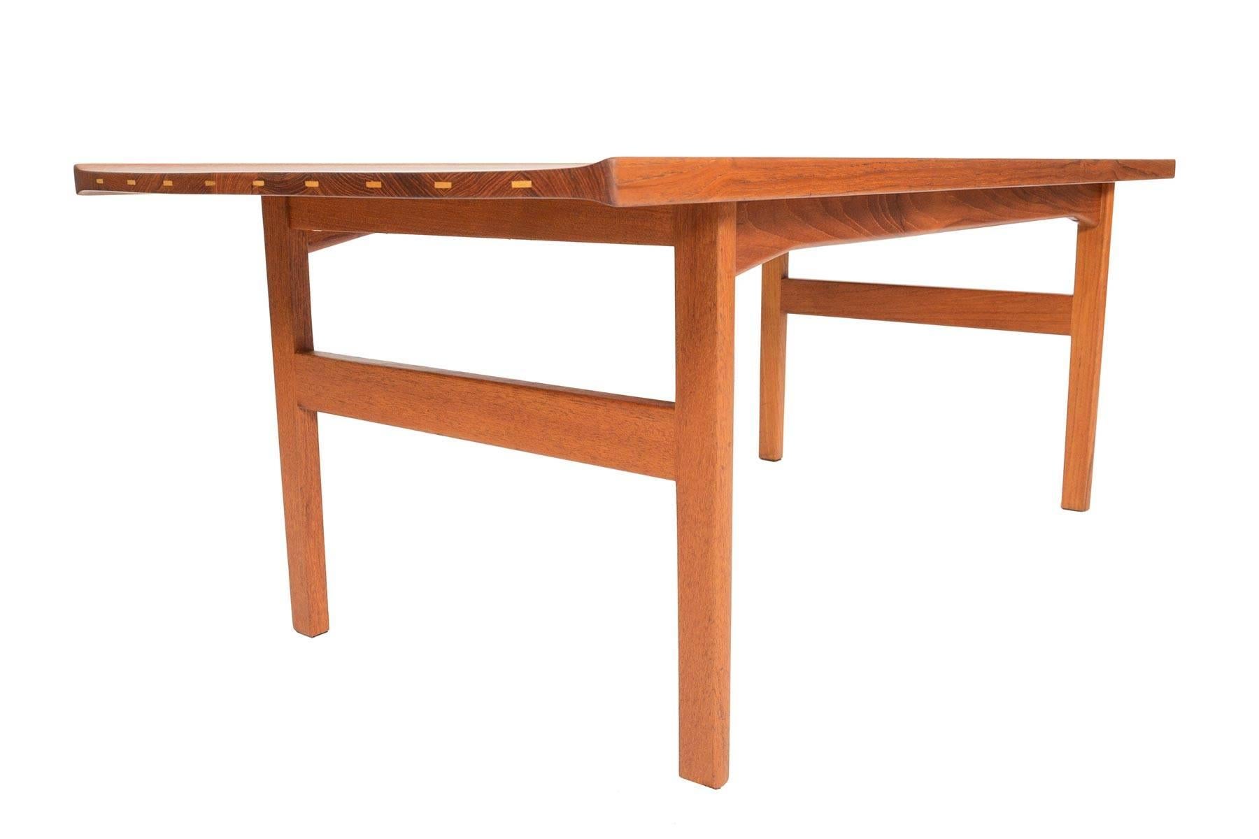 Scandinavian Modern Refinished Solid Teak Coffee Table by Tove and Edvard Kindt - Larsen