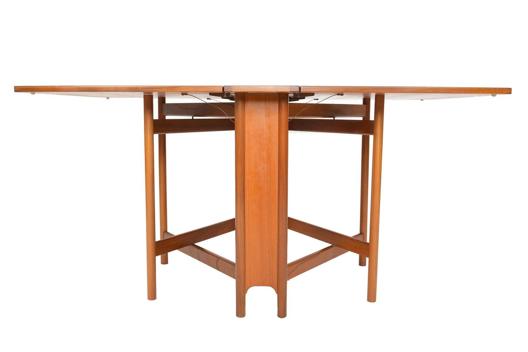 Mid-Century Modern Drop Leaf Dining Table in Teak by A.H. McIntosh 1
