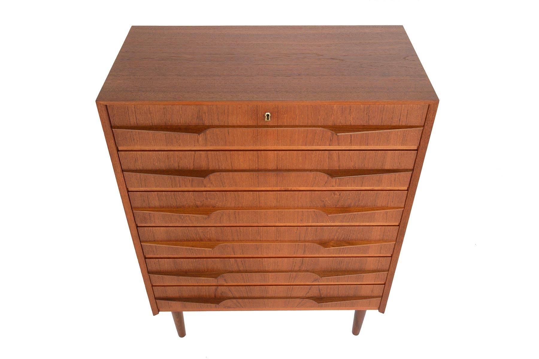 Scandinavian Modern Wild Atomic Danish Modern Midcentury Highboy Dresser in Teak