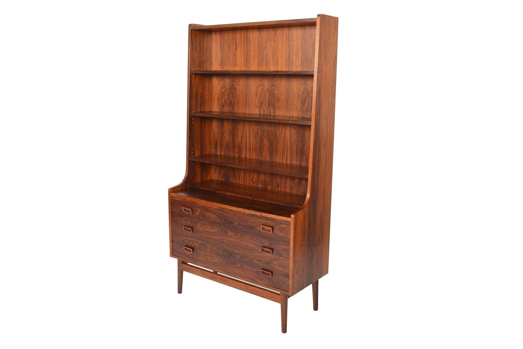 Danish Modern Midcentury Bookcase or Secretary in Rosewood by Johannes Sorth 2