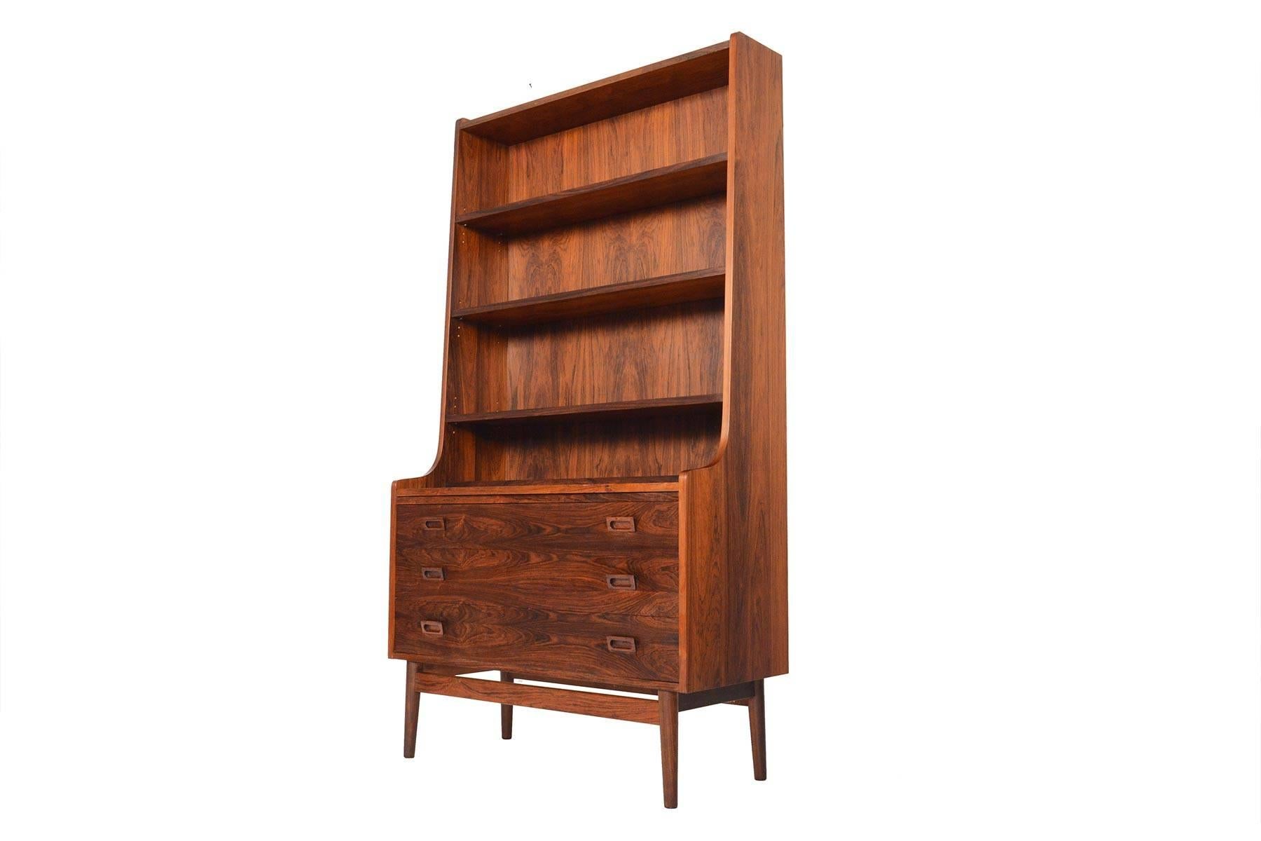 Danish Modern Midcentury Bookcase or Secretary in Rosewood by Johannes Sorth 5