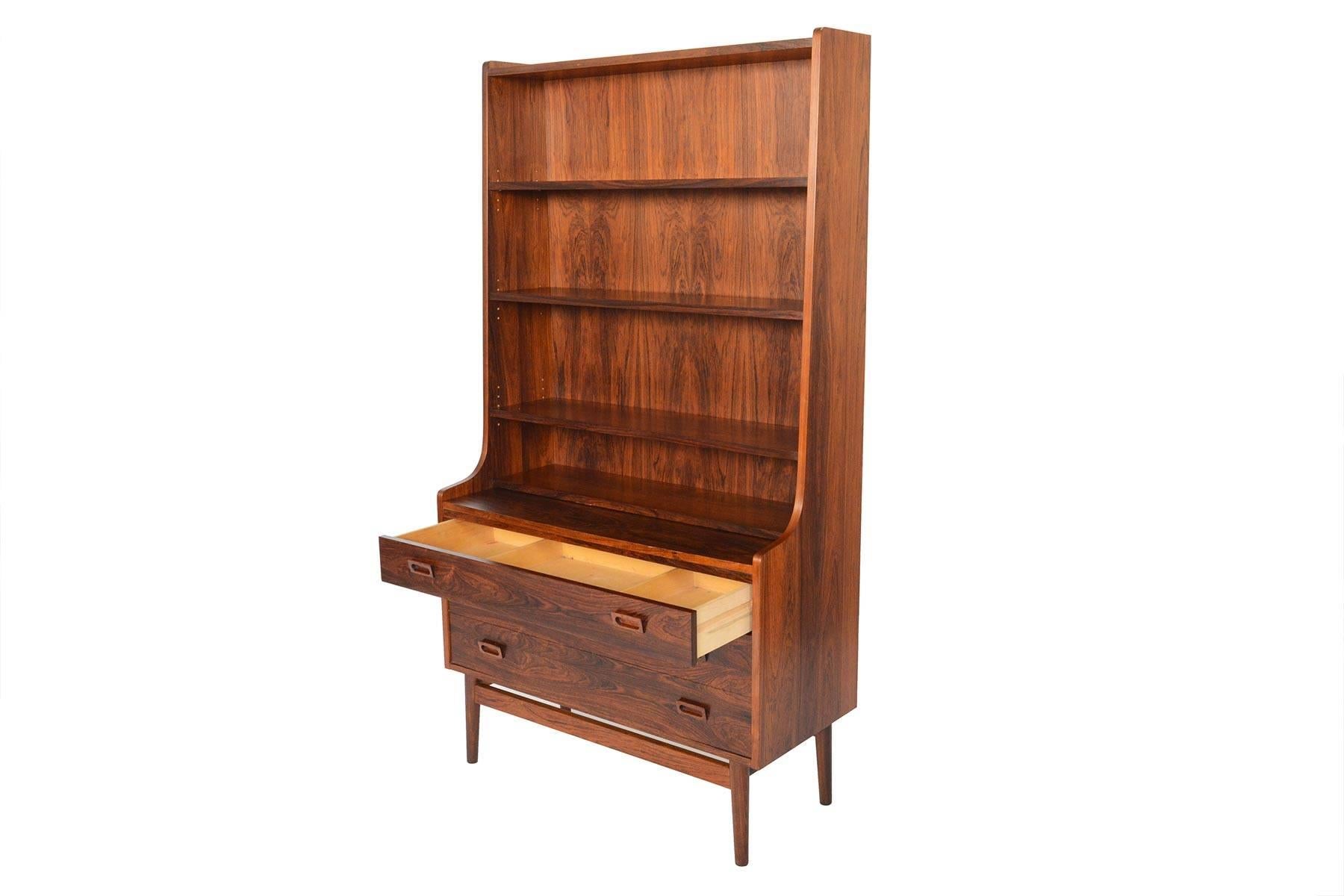 Danish Modern Midcentury Bookcase or Secretary in Rosewood by Johannes Sorth 3