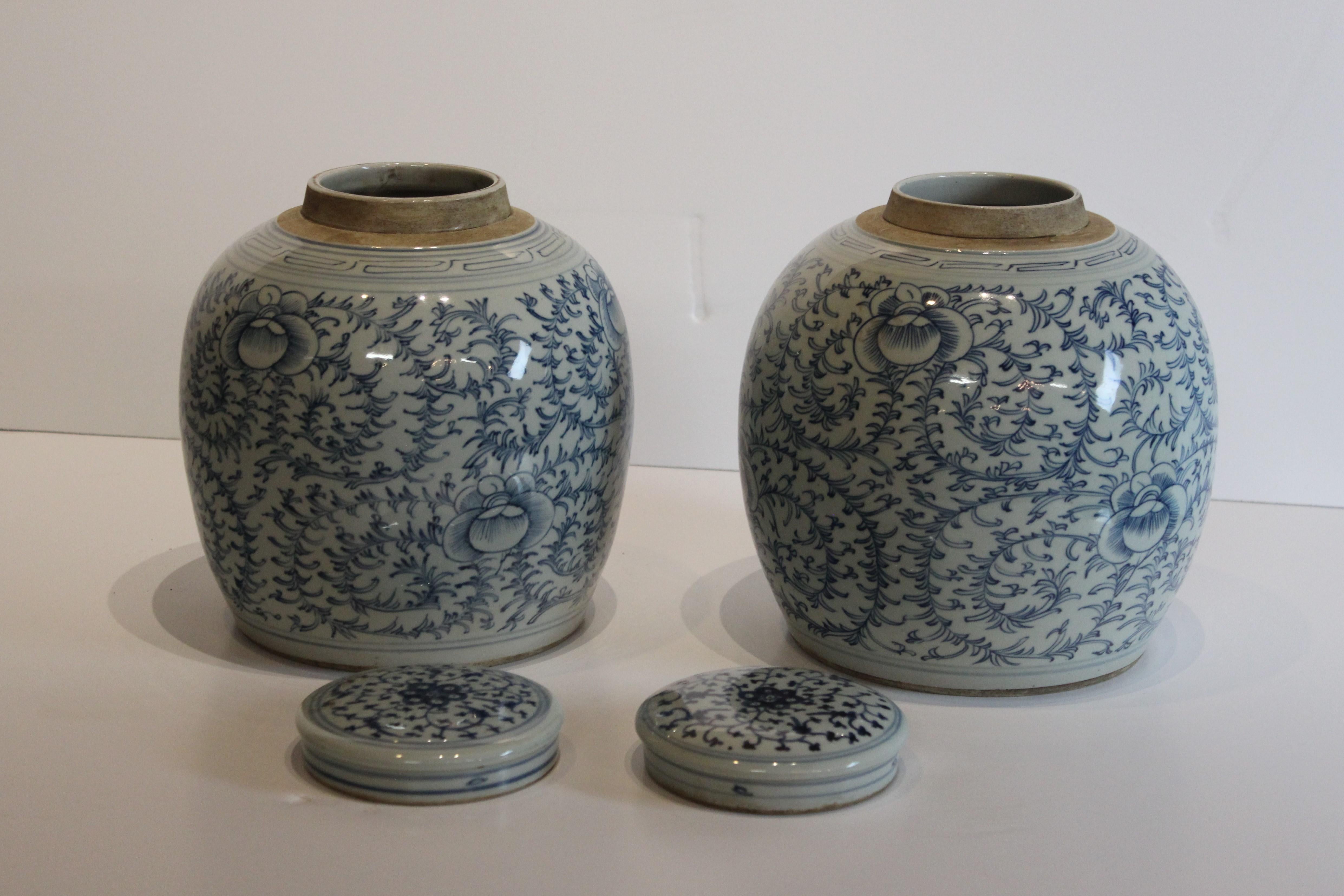 Blue and White Ginger Jars In Excellent Condition In Pomona, CA