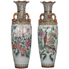 Pair of Large Chinese Temple Vase
