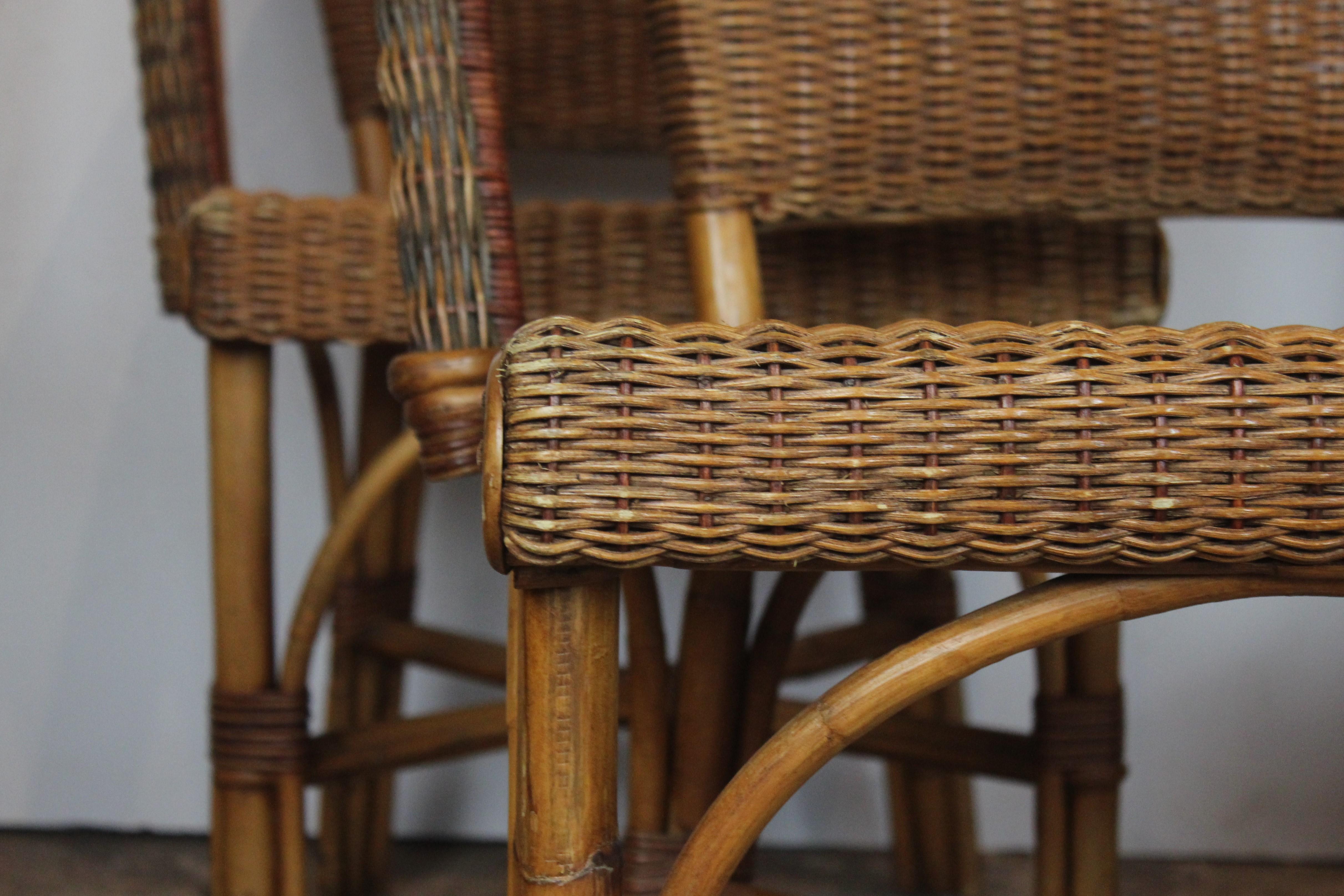 Set of 4 Rattan Chairs 1