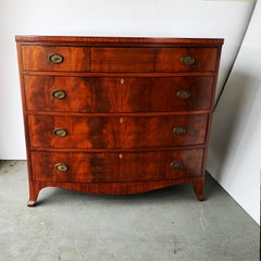 Antique Early 19th Century Bow Front English Chest of Drawers