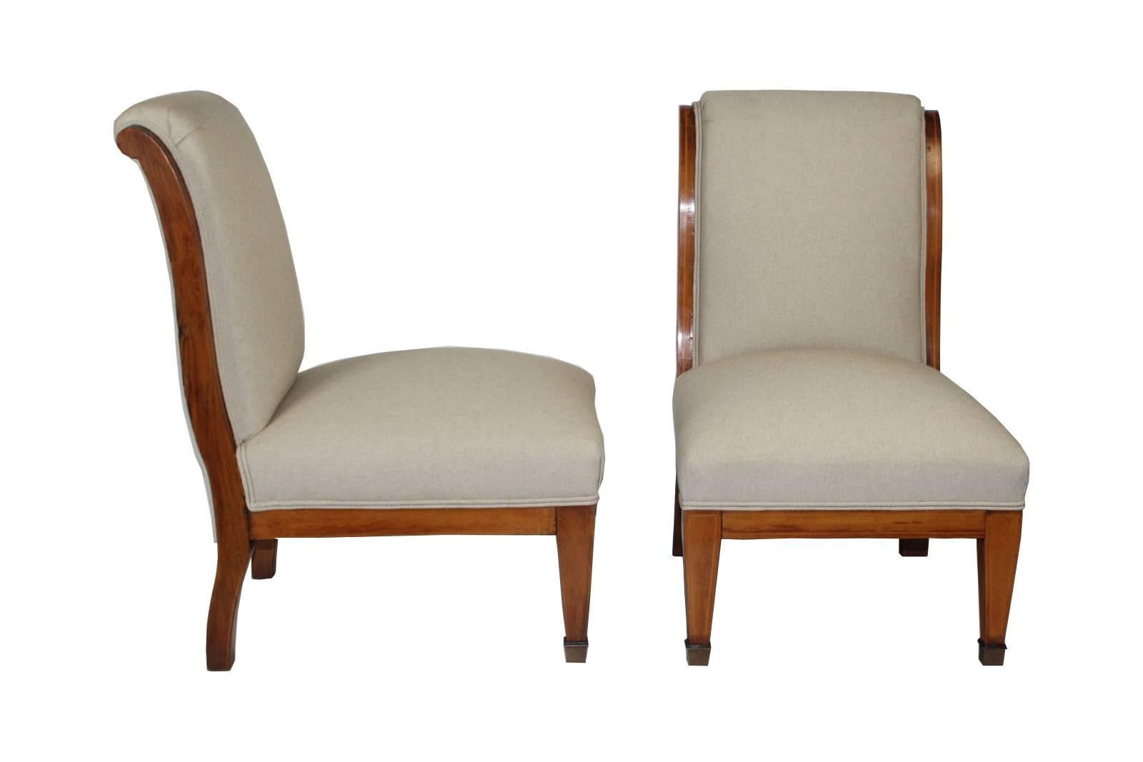 Austrian Pair of Biedermeier Style Chairs